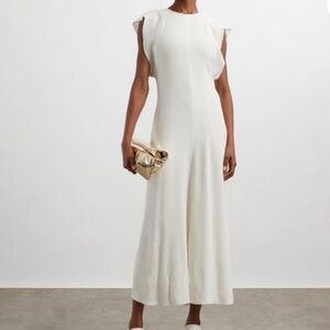 NWT Victoria Beckham Cap Sleeve Dress Ivory Size 6